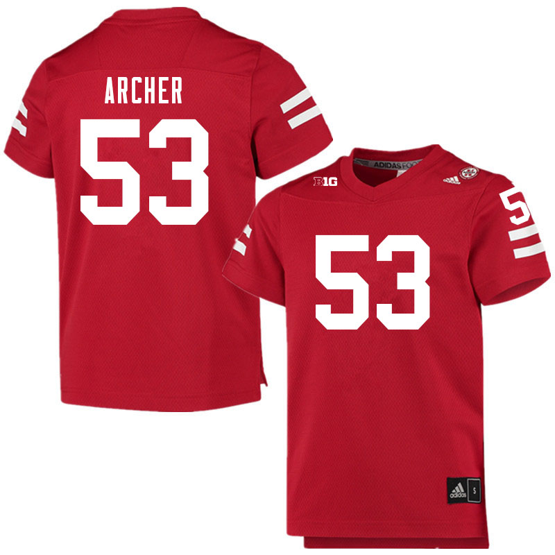 Men #53 Jake Archer Nebraska Cornhuskers College Football Jerseys Sale-Scarlet